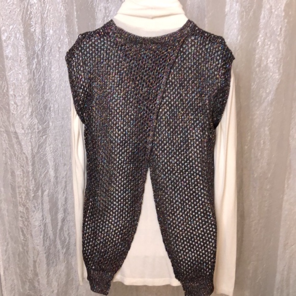 HYPR iridescent metallic coverup/ top